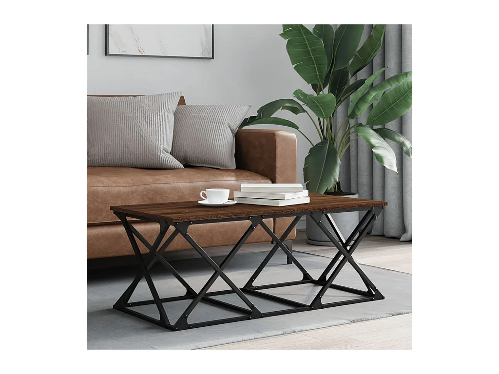 Salontafel 100x49x40 cm bewerkt hout bruin eikenkleur