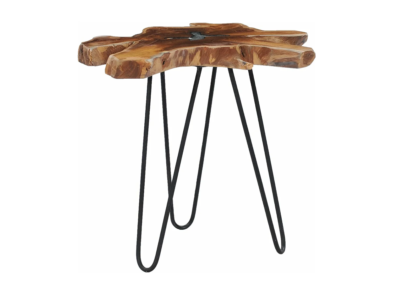 Table basse 70 x 45 cm Bois de teck massif et polyrésine