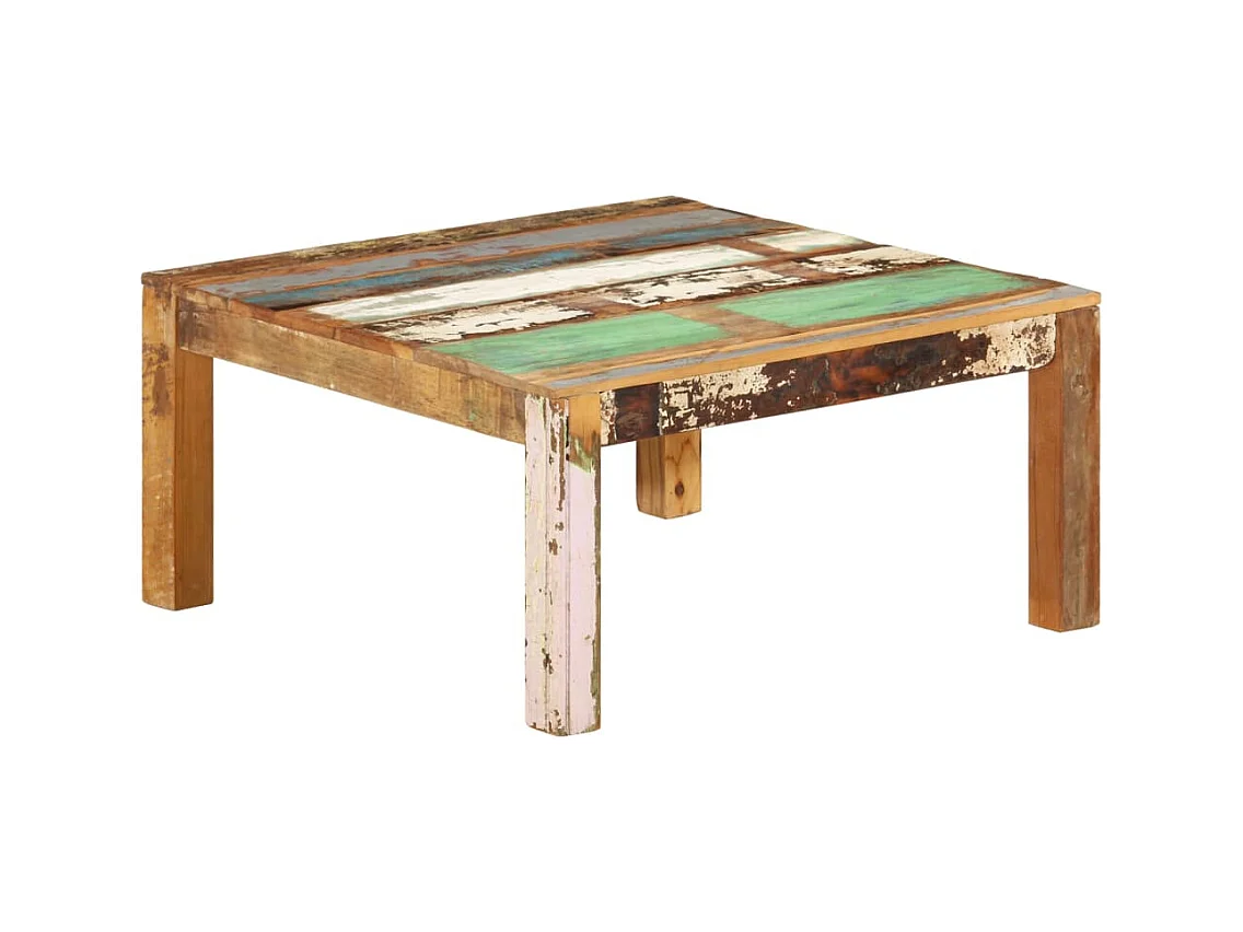 Table basse 80x80x40 cm Bois de récupération massif