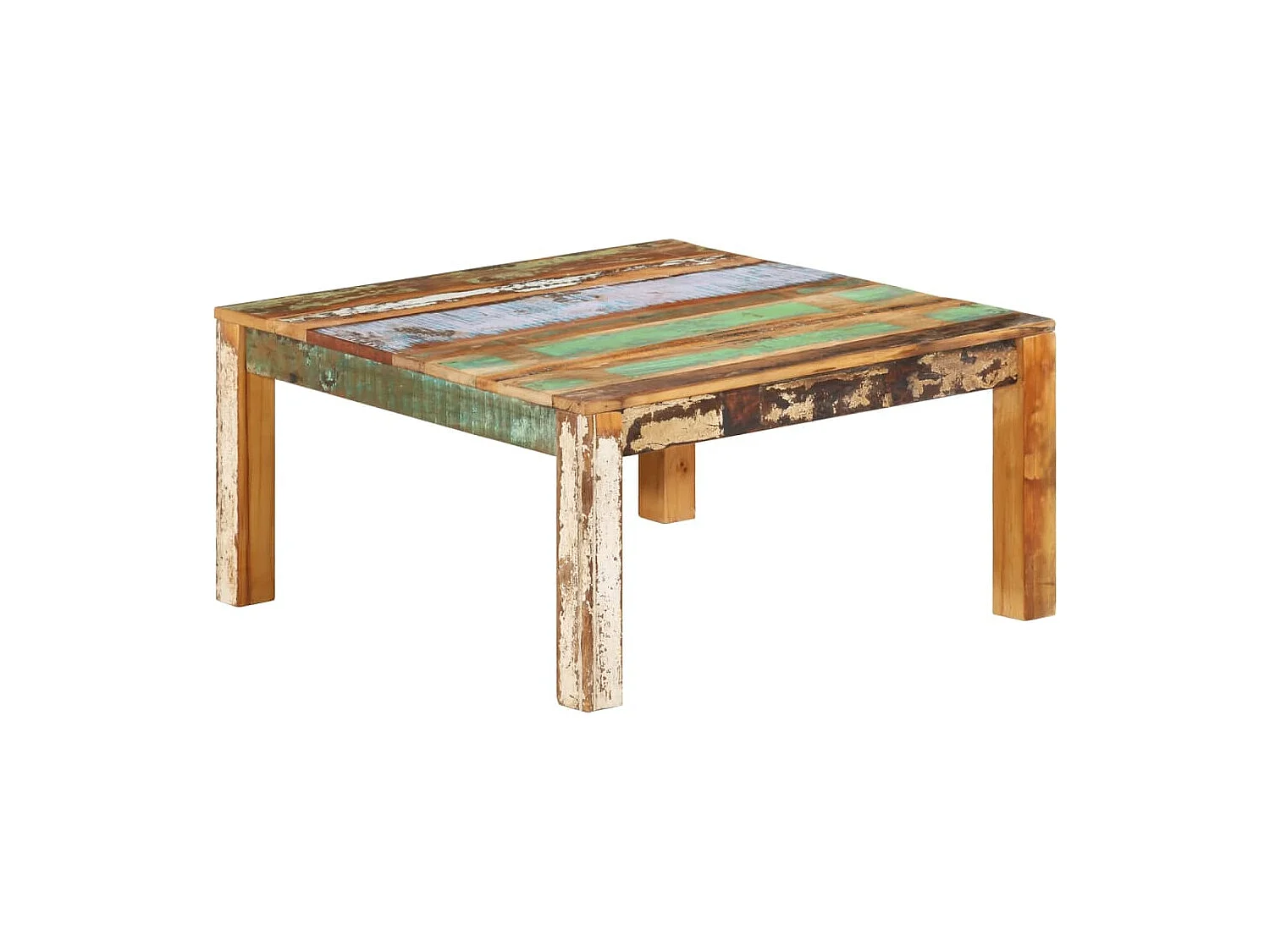 Table basse 80x80x40 cm Bois de récupération massif