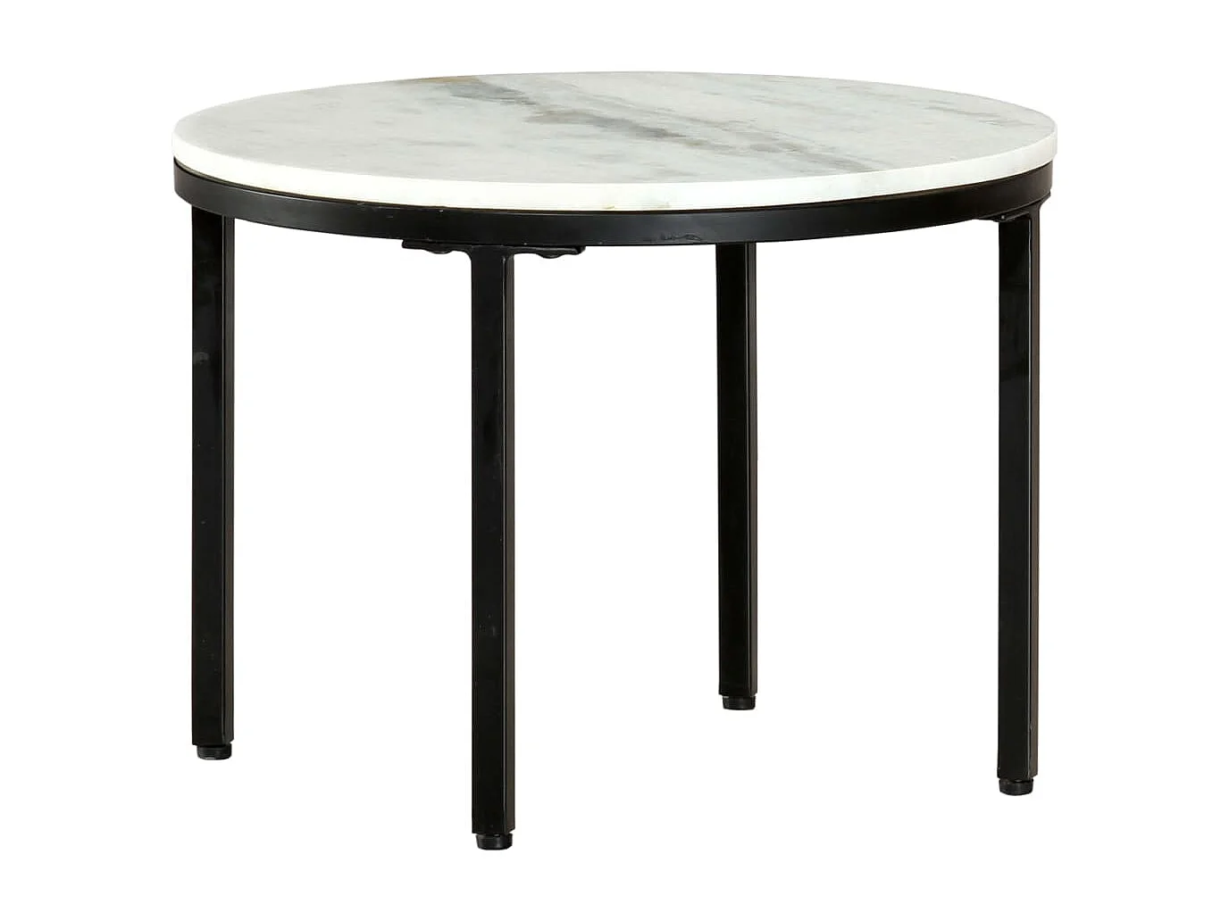 Table basse Blanc et noir Ø50 cm Marbre solide véritable