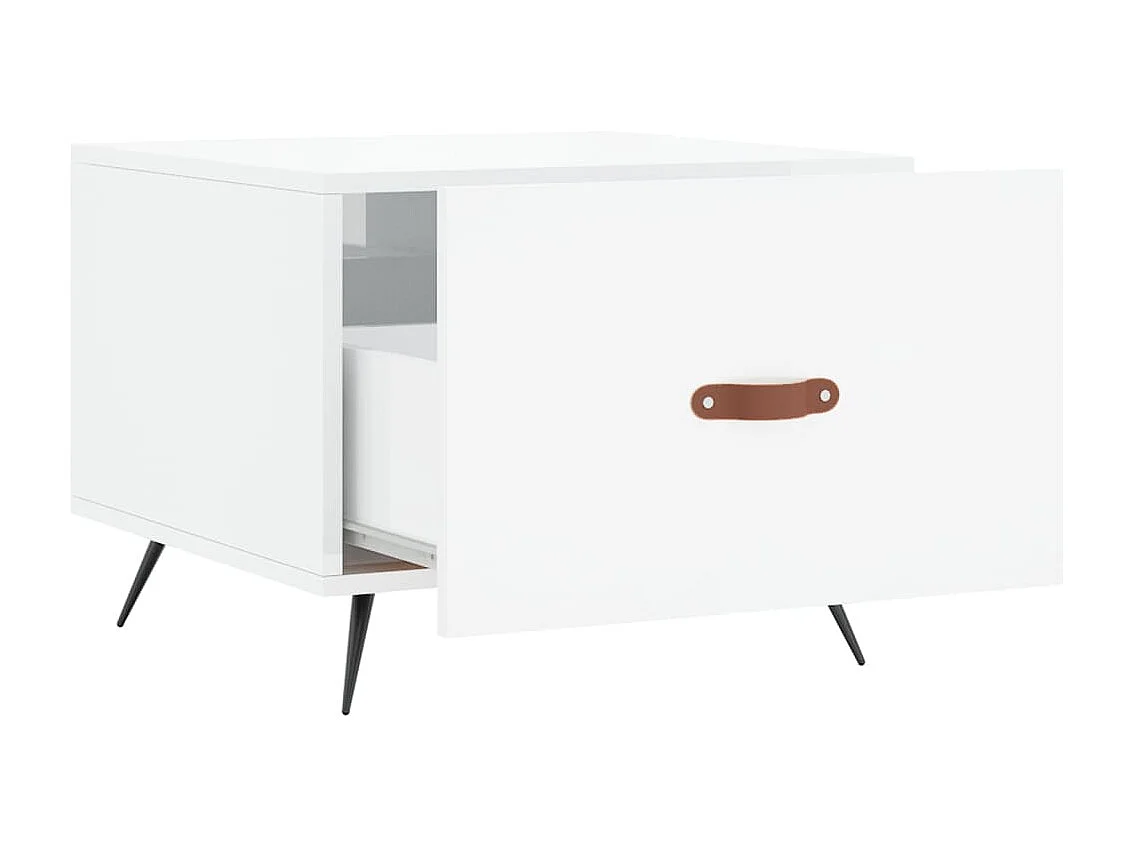 Salontafel 50x50x40 cm bewerkt hout hoogglans wit