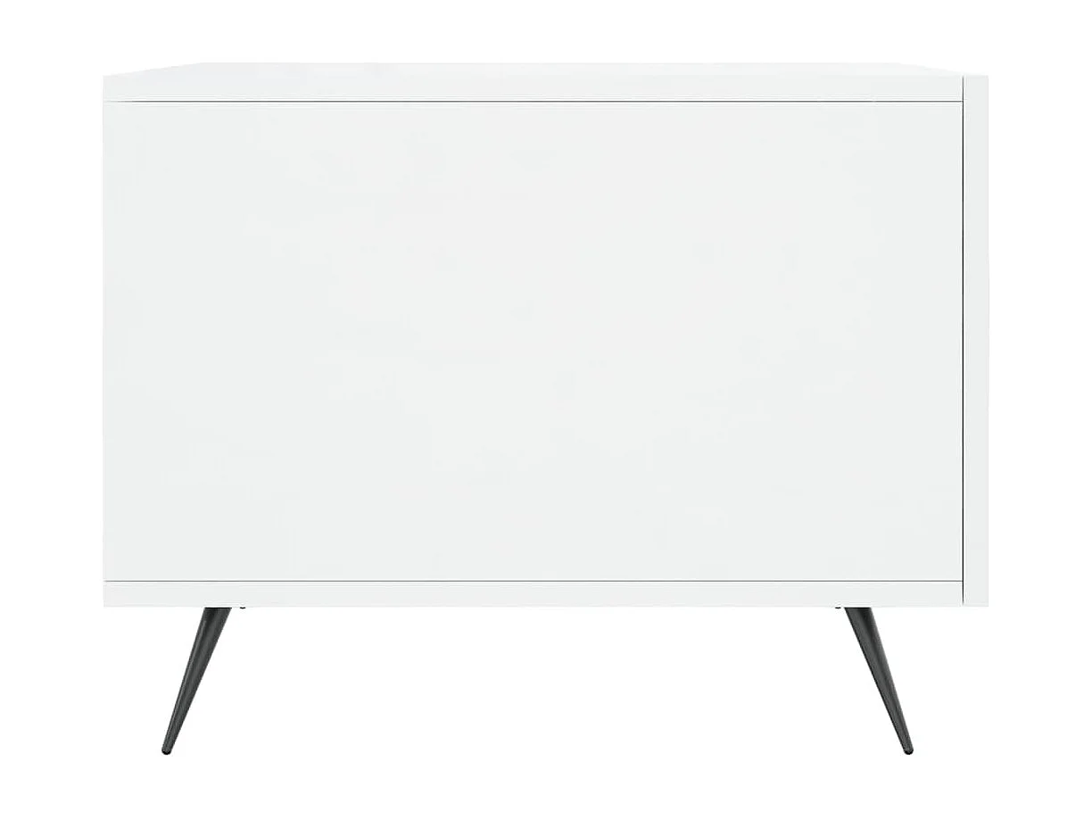 Mesa de centro madera de ingeniería brillo blanco 50x50x40 cm