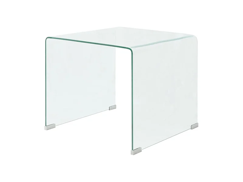 Mesa de centro vidrio templado 49,5x50x45 cm claro