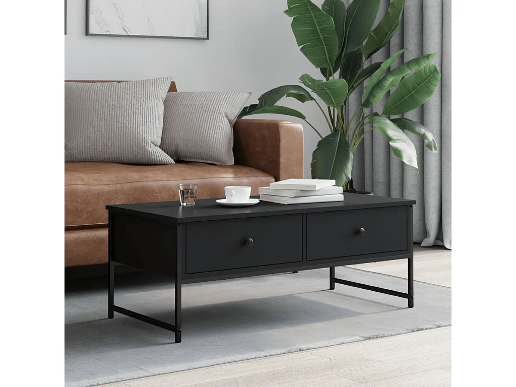 Mesa de centro 101x49x39,5 cm derivados de madeira preto