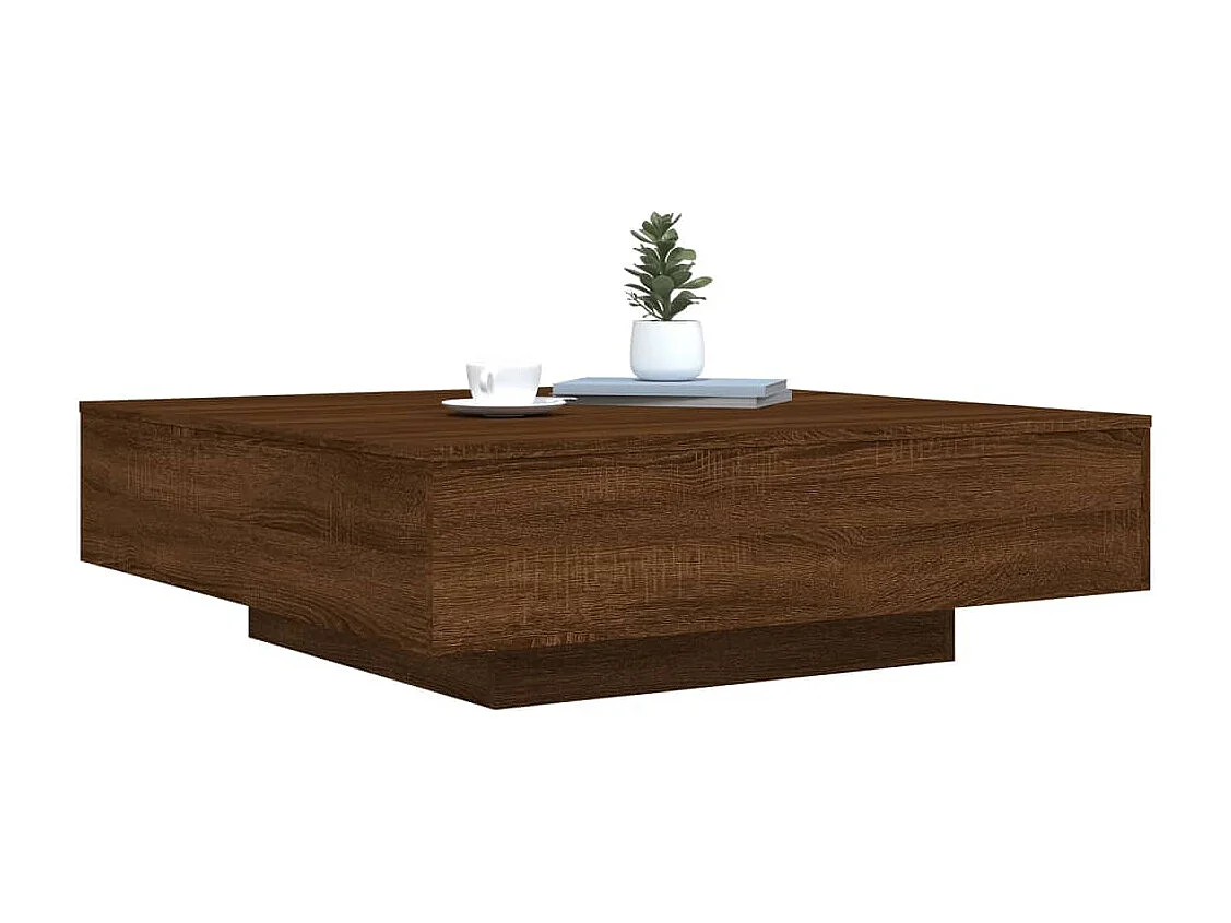 Mesa centro 100x100x31 cm derivados madeira carvalho castanho