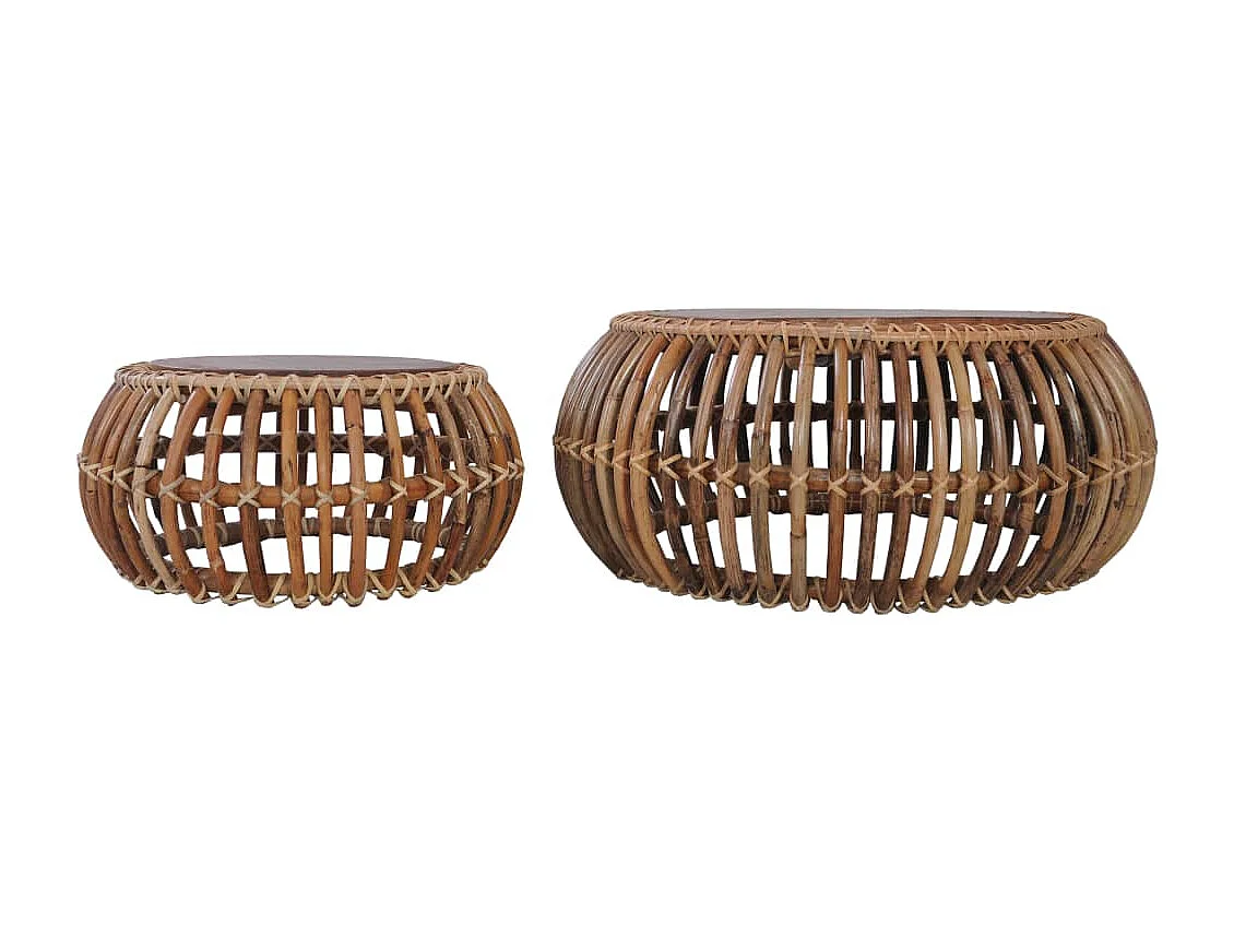 Tables basses 2 pièces Rotin naturel