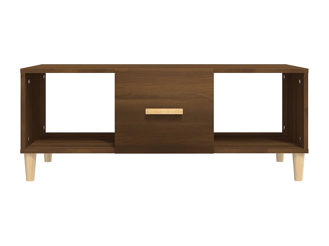 Table basse chêne marron 102x50x40 cm bois d'ingénierie
