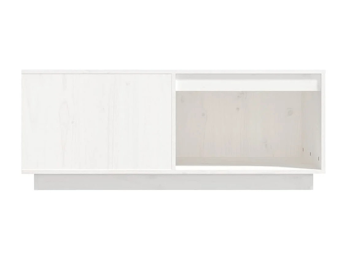 Table basse Blanc 100x101x40,5 cm Bois massif de pin