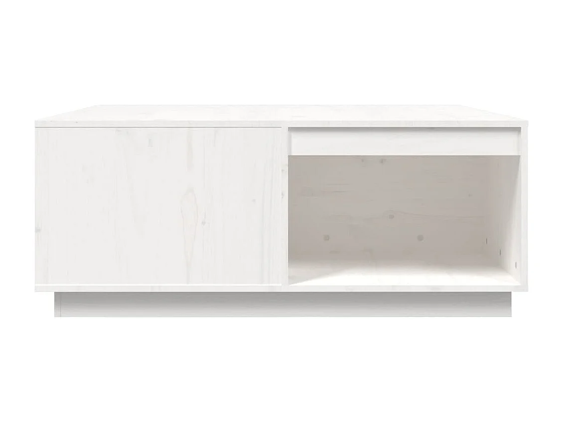 Table basse Blanc 100x101x40,5 cm Bois massif de pin
