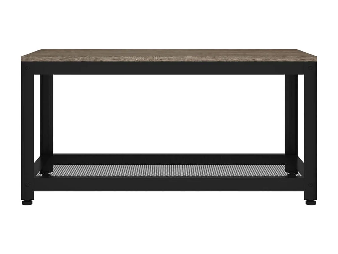 Table basse Gris et noir 90x45x45 cm MDF et fer