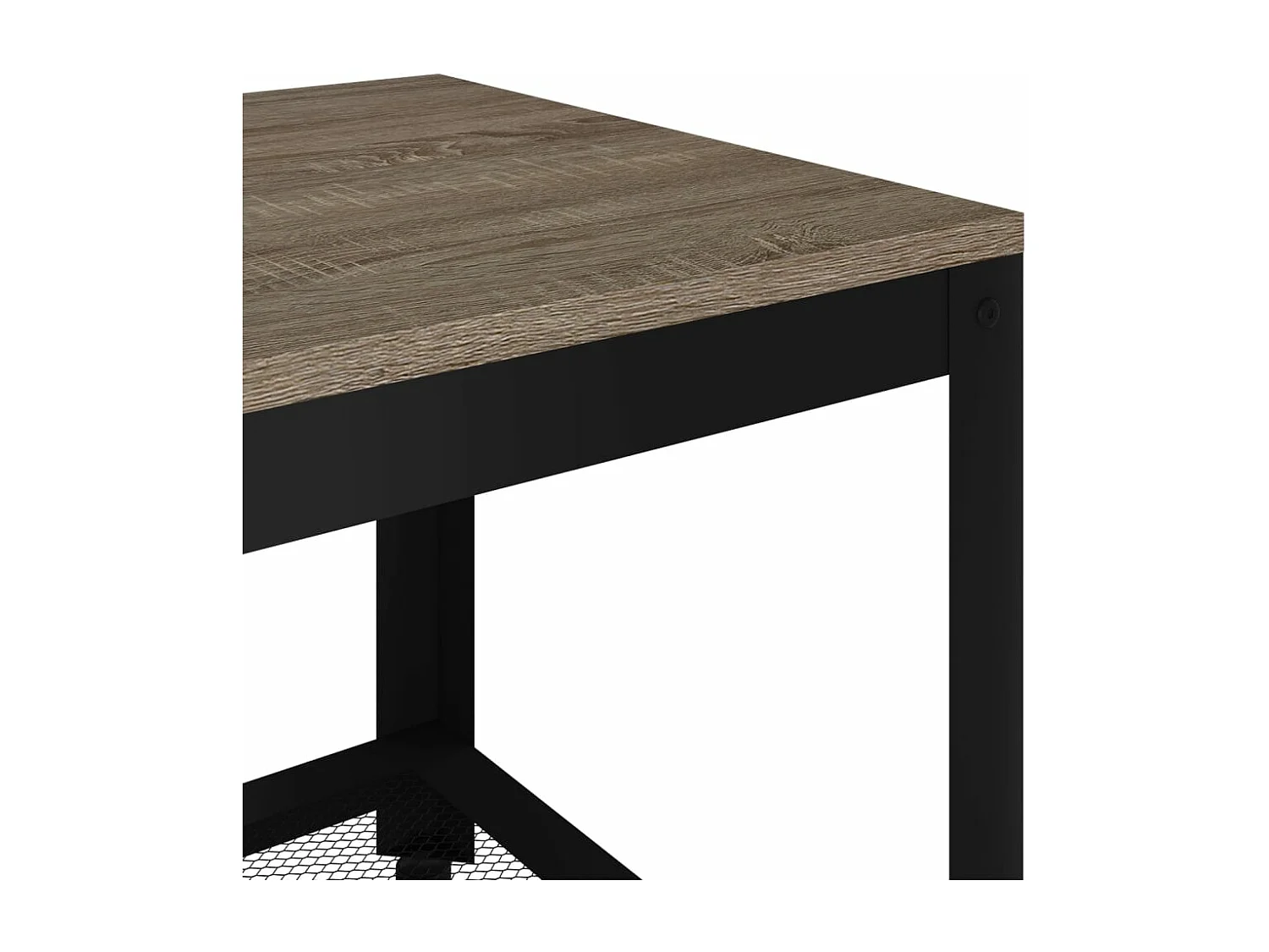 Table basse Gris et noir 90x45x45 cm MDF et fer