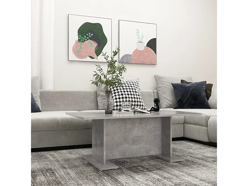 Mesa de centro 103,5x60x40 cm contraplacado cinzento cimento