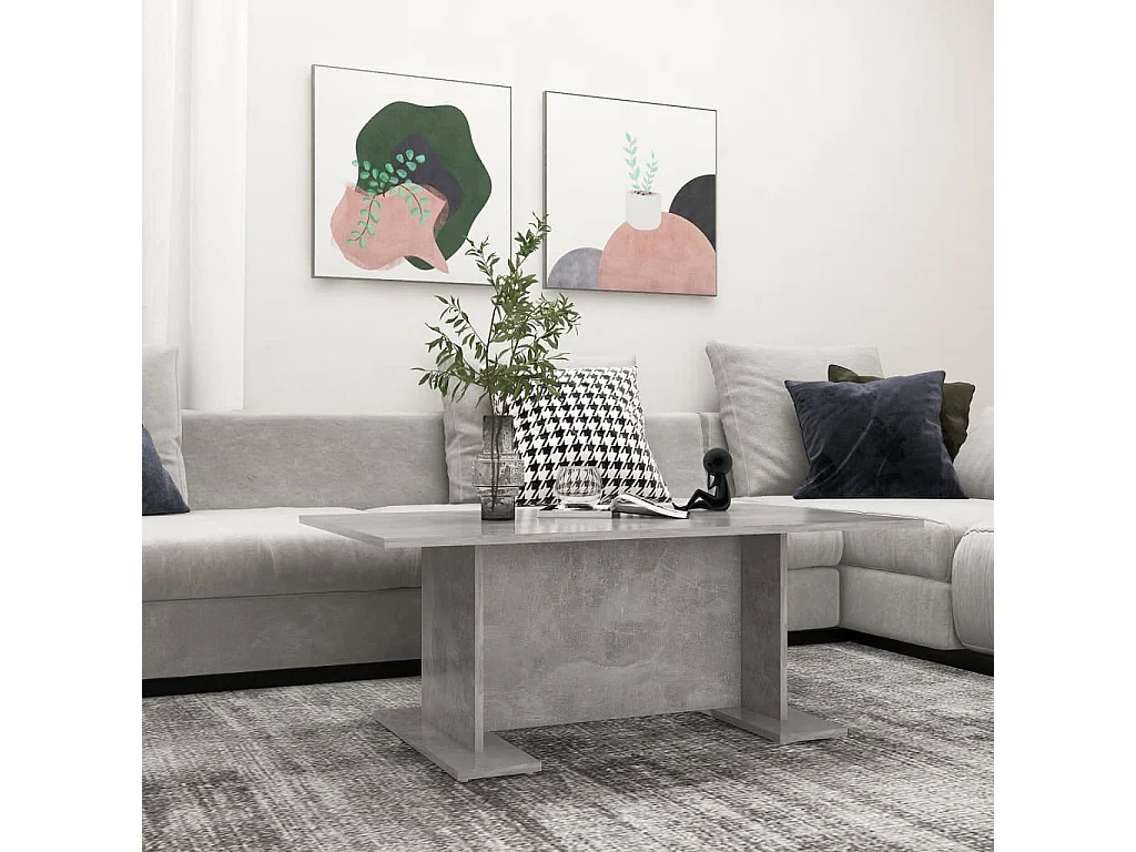 Table basse Gris béton 103,5x60x40 cm Aggloméré