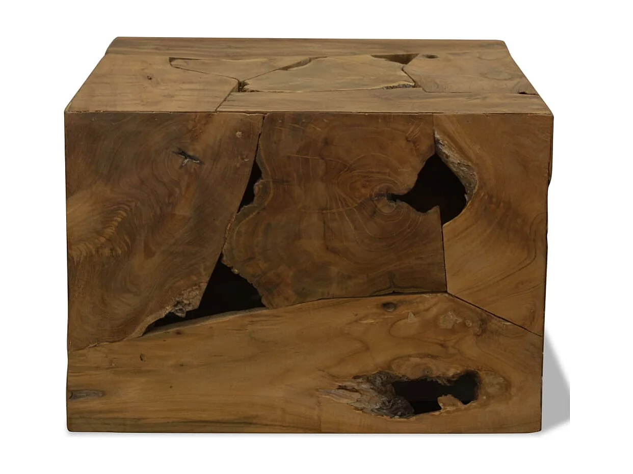 Table basse 50 x 50 x 35 cm Teck véritable Marron