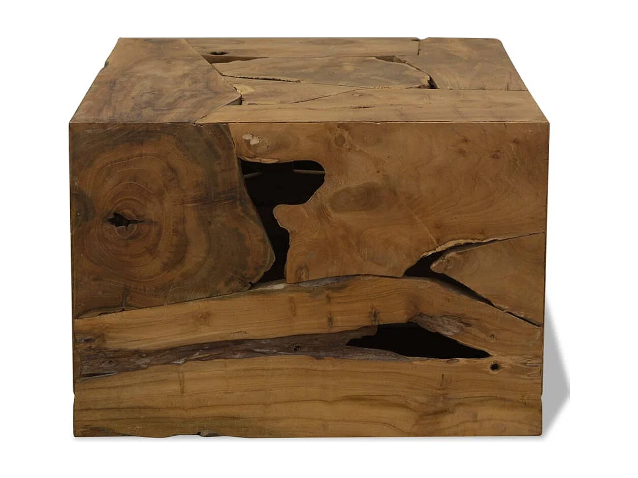 Table basse 50 x 50 x 35 cm Teck véritable Marron