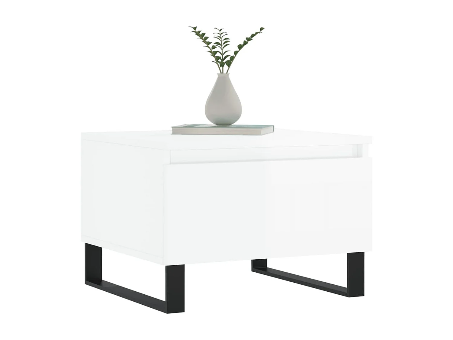 Tables basses 2 pièces blanc brillant 50x46x35cm bois d'ingénierie