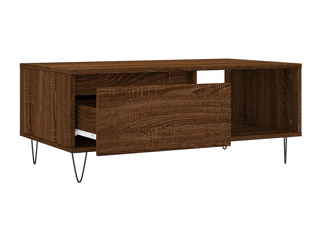 Table basse Chêne marron 90x50x36,5 cm Bois d'ingénierie