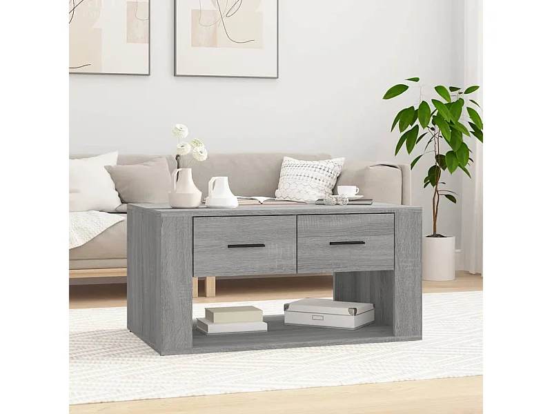 Mesa de centro 80x50x40 cm derivados de madeira cinzento sonoma