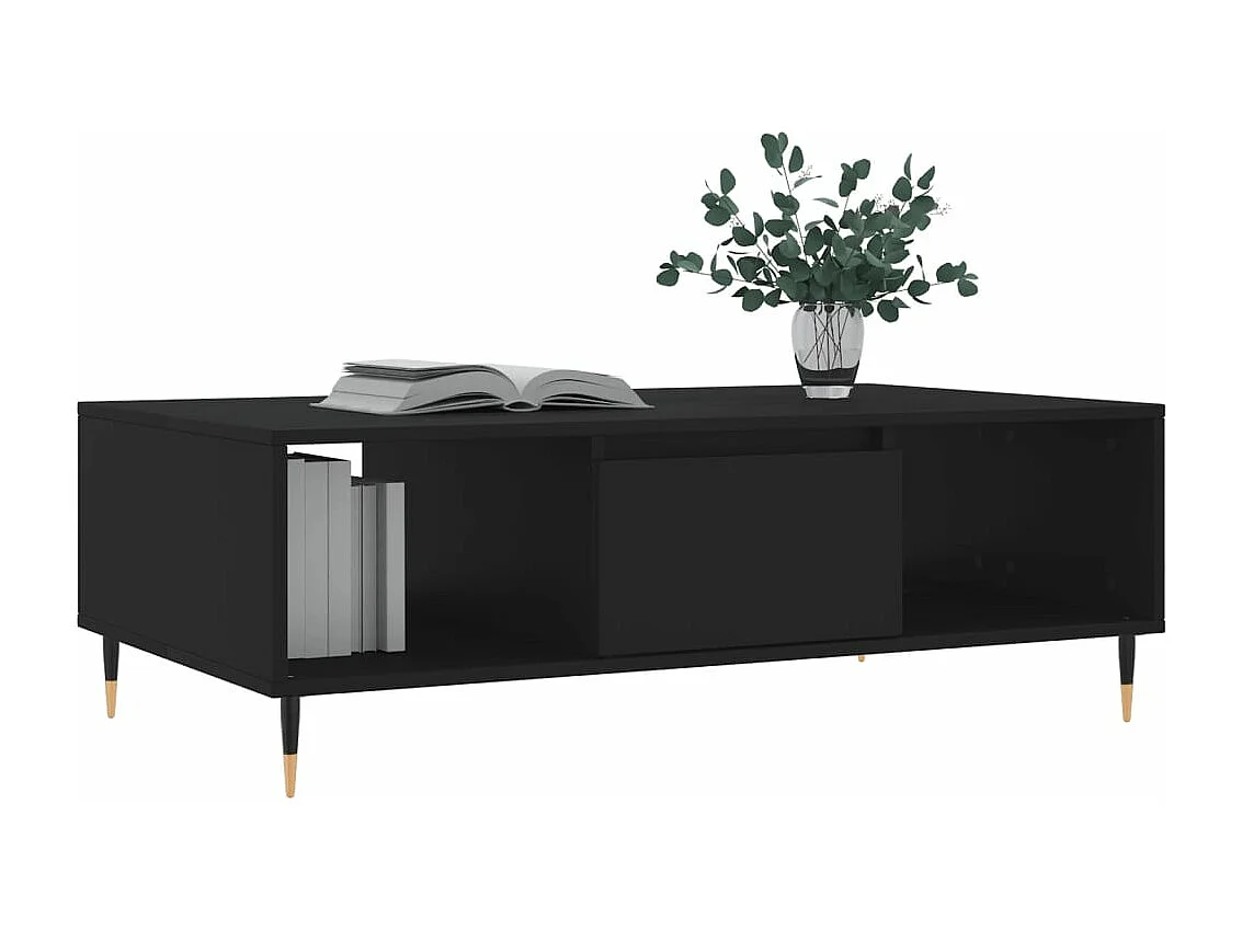 Table basse noir 104x60x35 cm bois d'ingénierie