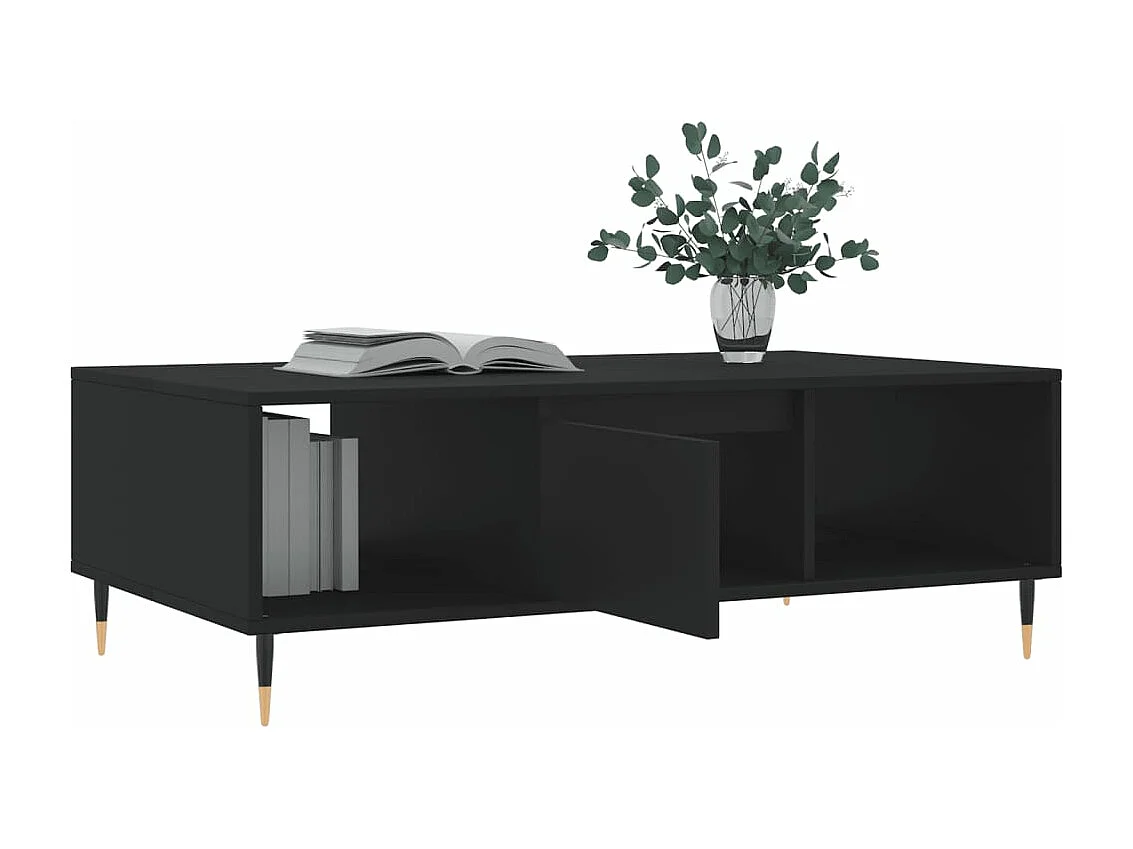 Mesa de centro madera de ingeniería negro 104x60x35 cm