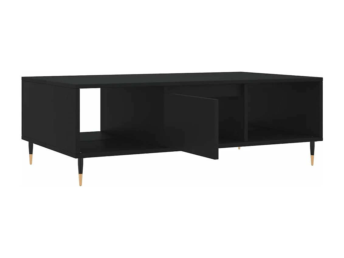 Mesa de centro madera de ingeniería negro 104x60x35 cm