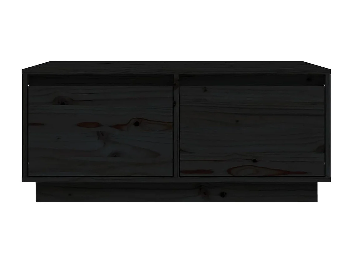 Table basse Noir 80x50x35 cm Bois massif de pin