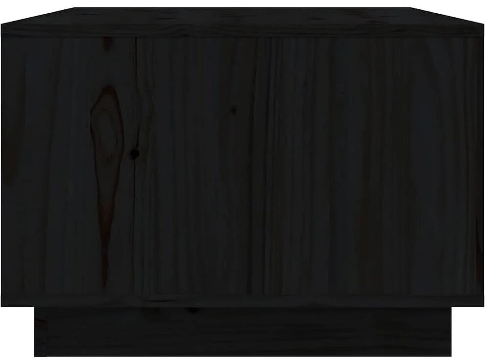Table basse Noir 80x50x35 cm Bois massif de pin
