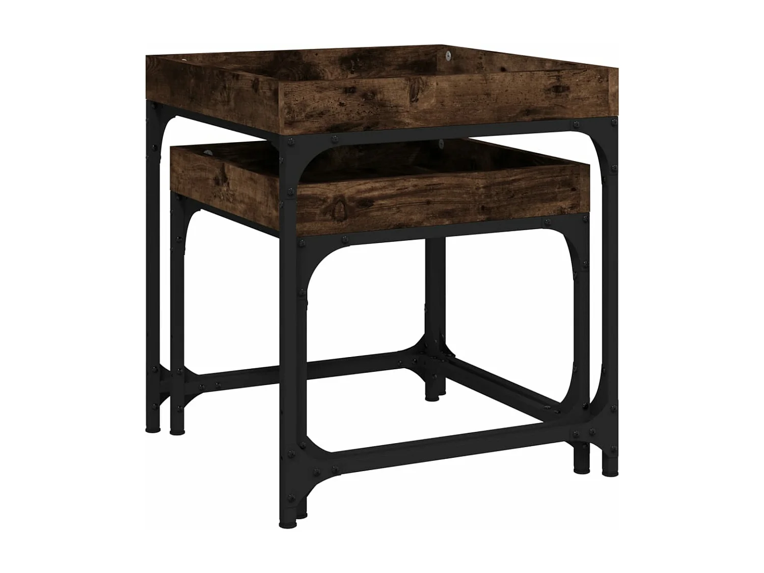 Tables d'appoint 2 pièces Chêne fumé Bois d'ingénierie