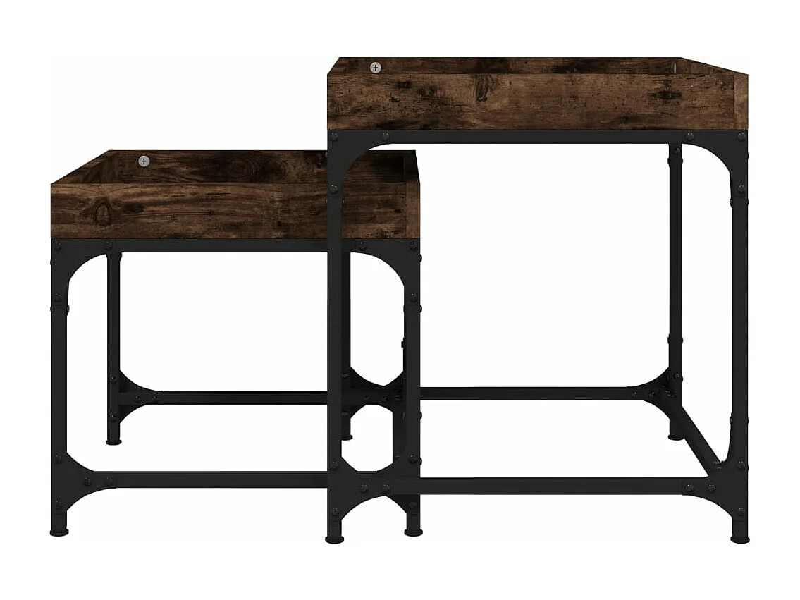 Tables d'appoint 2 pièces Chêne fumé Bois d'ingénierie