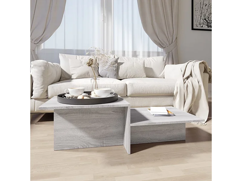 Table basse Sonoma gris 111,5x50x33 cm Bois d'ingénierie