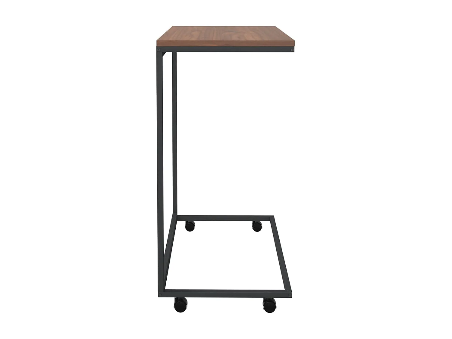 Table d'appoint avec roues Noir 55x35x70 cm Bois d'ingénierie