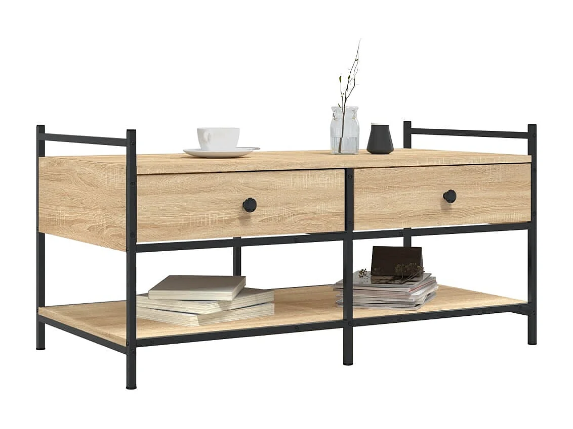 Mesa de centro madera de ingeniería roble Sonoma 99x50x50 cm