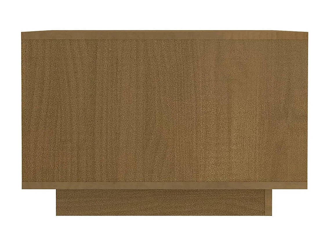 Mesa de centro de madera maciza pino marrón miel 50x50x33,5 cm