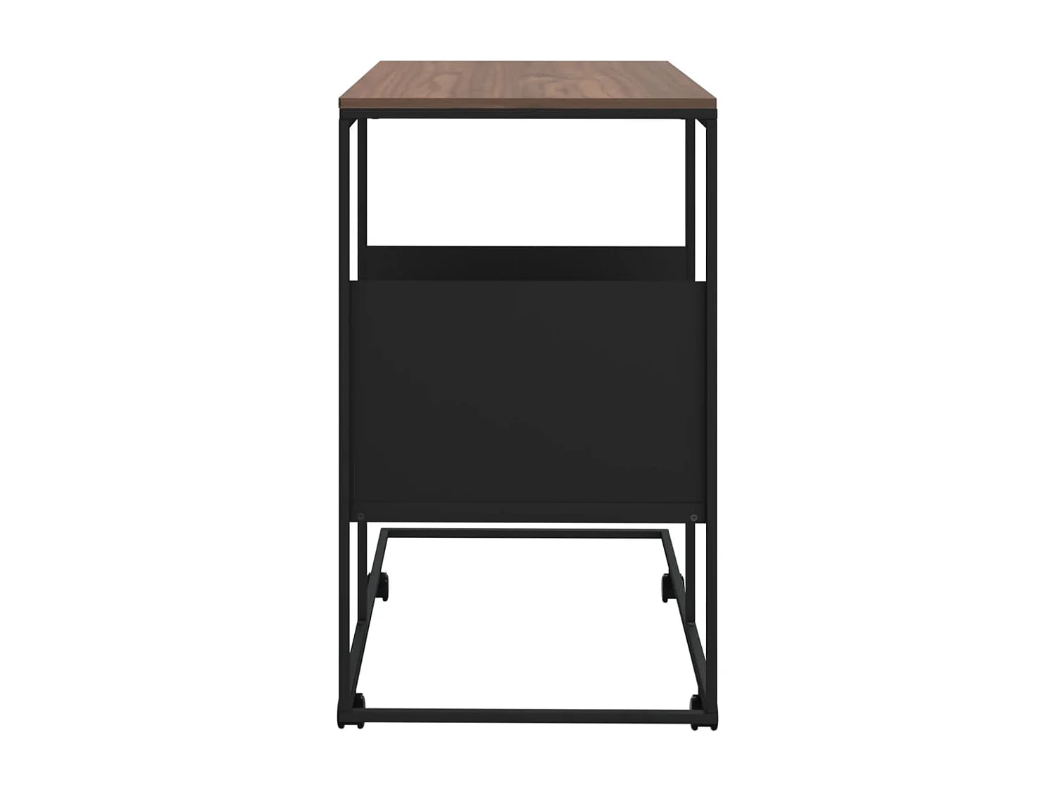 Mesa auxiliar con ruedas de contrachapado negro 55x36x63,5 cm