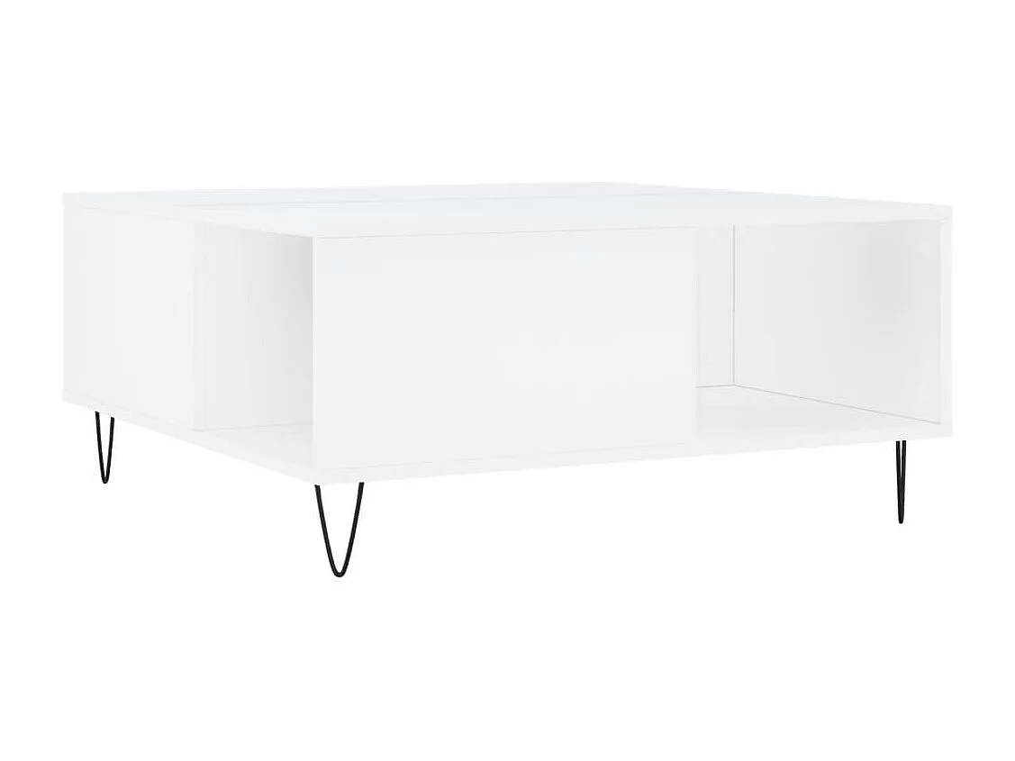 Table basse blanc 80x80x36,5 cm bois d'ingénierie