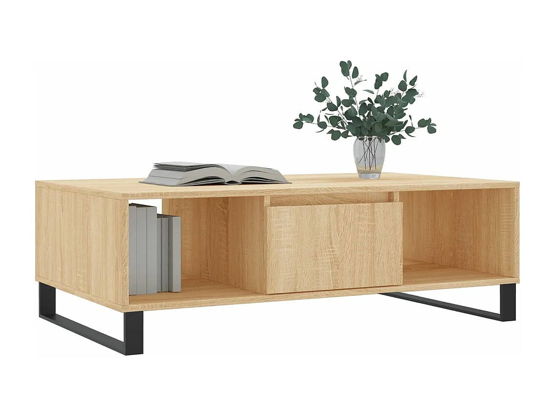 Table basse chêne sonoma 104x60x35 cm bois d'ingénierie