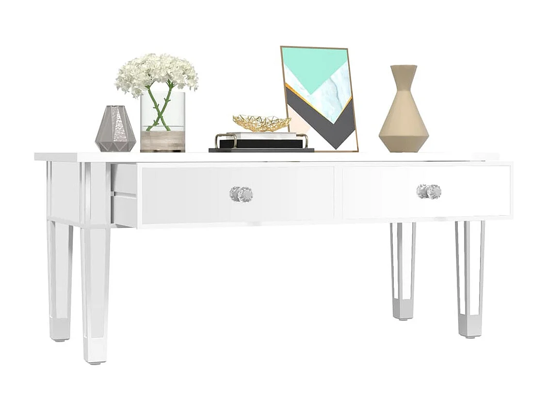 Mesa de centro especular madera tecnológica vidrio 106x45x45 cm