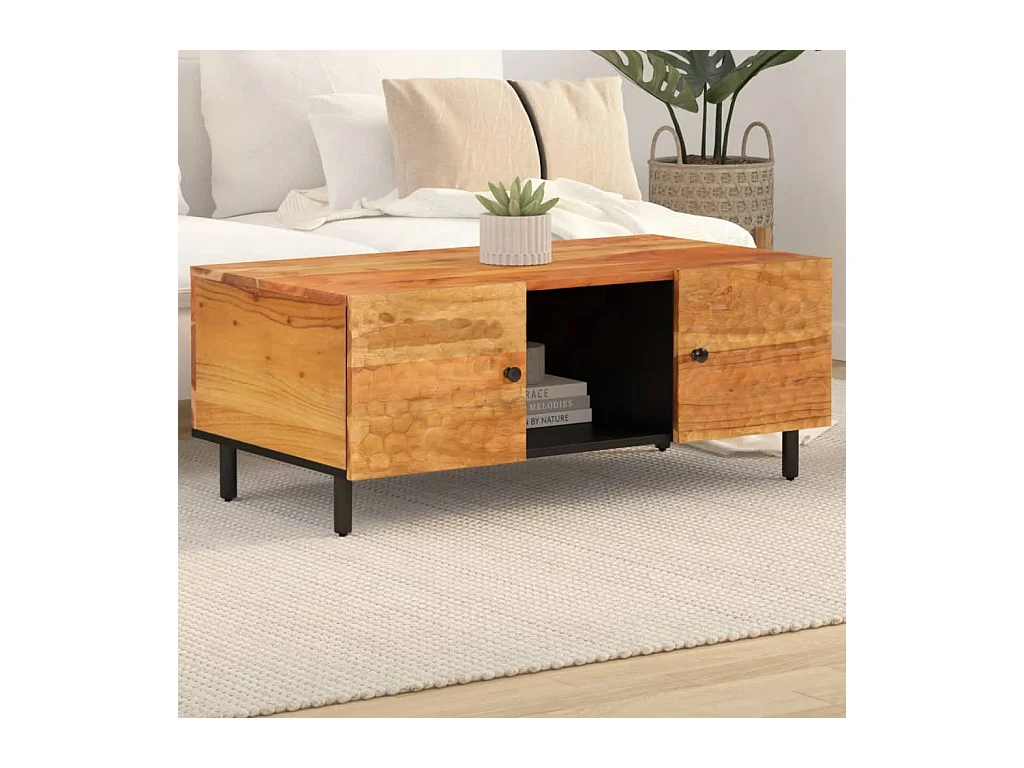 Table basse 100x54x40 cm bois massif d'acacia