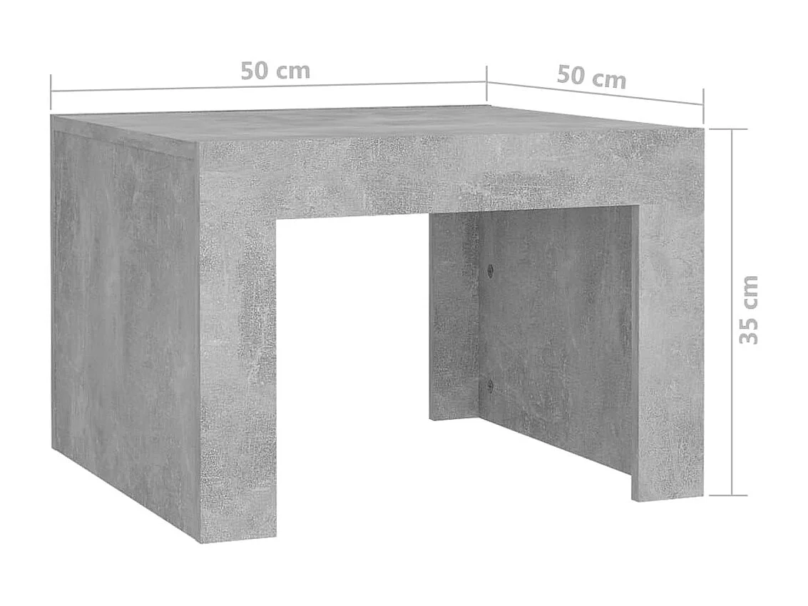 Salontafel 50x50x35 cm bewerkt hout betongrijs