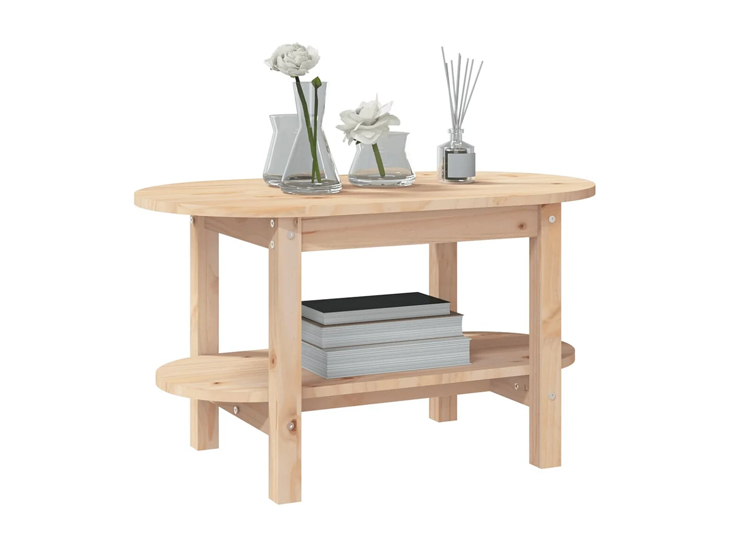 Mesa de centro 80x45x45 cm madeira de pinho maciça