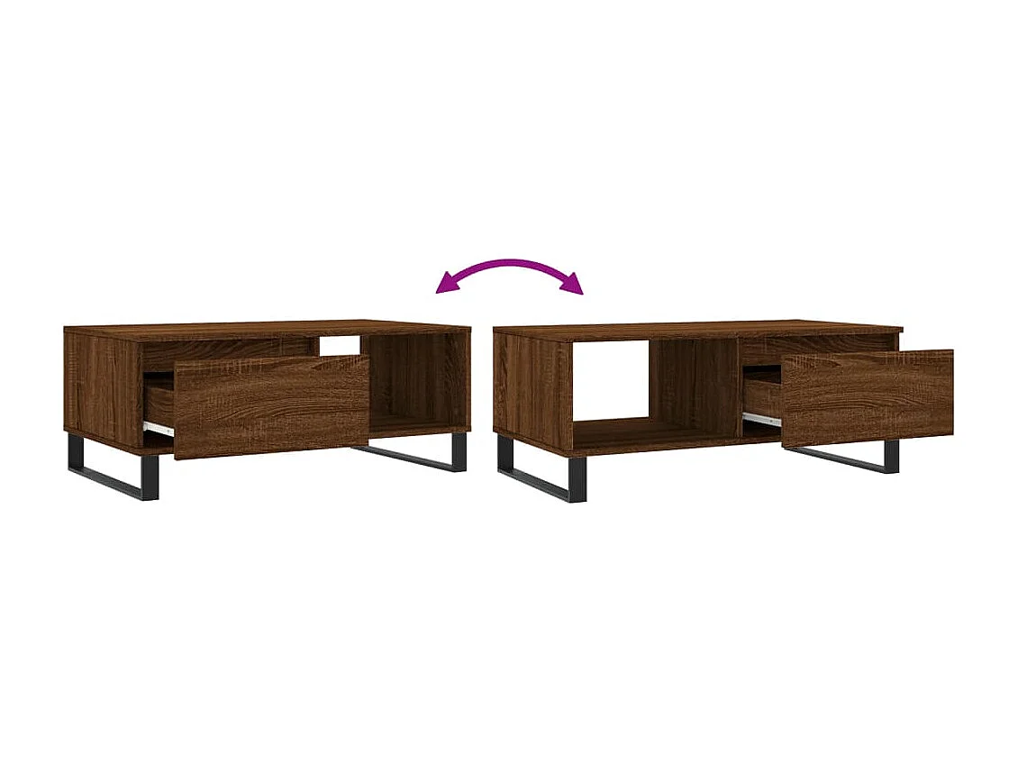 Table basse Chêne marron 90x50x36,5 cm Bois d'ingénierie