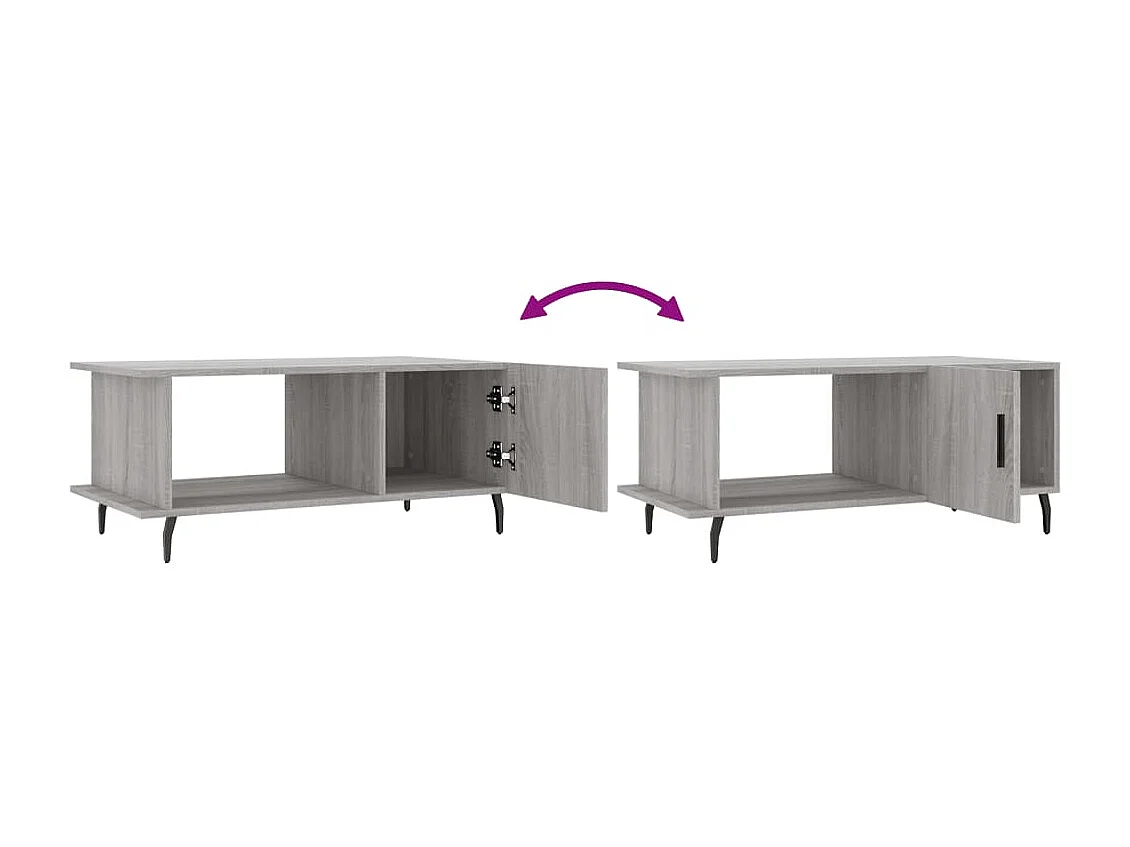 Table basse sonoma gris 90x50x40 cm bois d'ingénierie