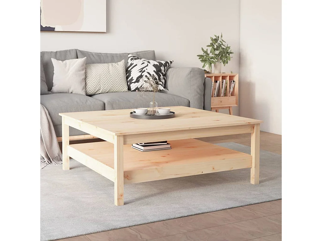 Table basse 100x100x40 cm Bois massif de pin