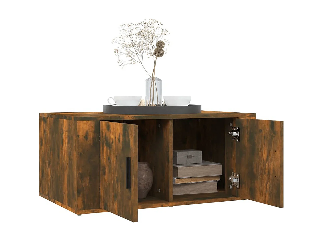 Table basse Chêne fumé 80x50x36 cm Bois d'ingénierie