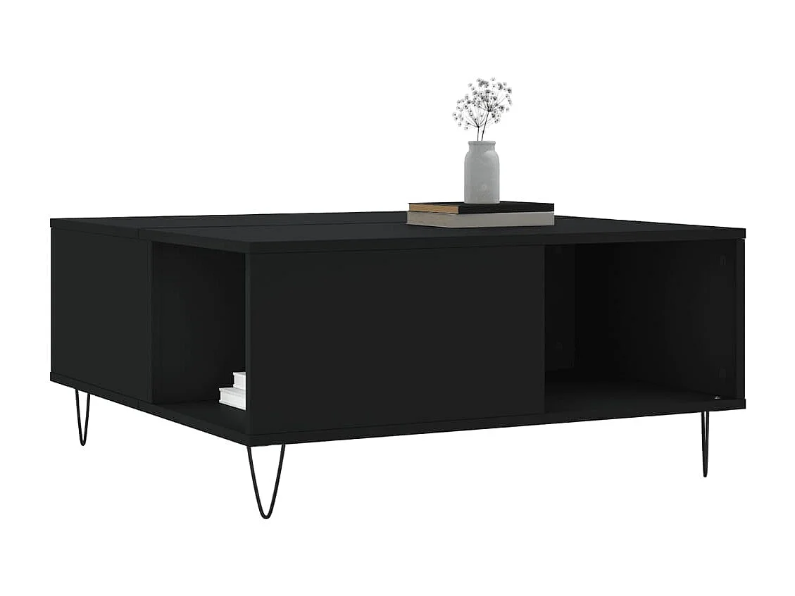 Salontafel 80x80x36,5 cm bewerkt hout zwart
