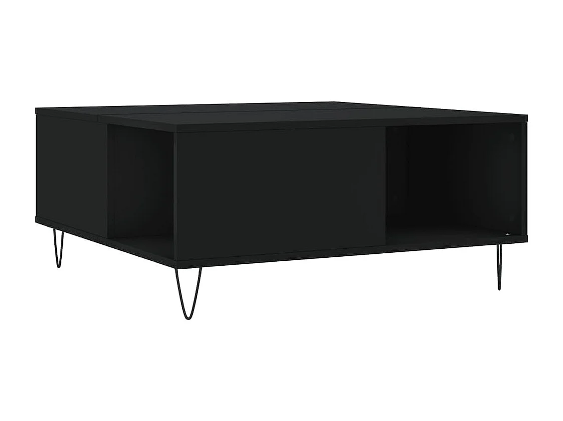 Table basse noir 80x80x36,5 cm bois d'ingénierie