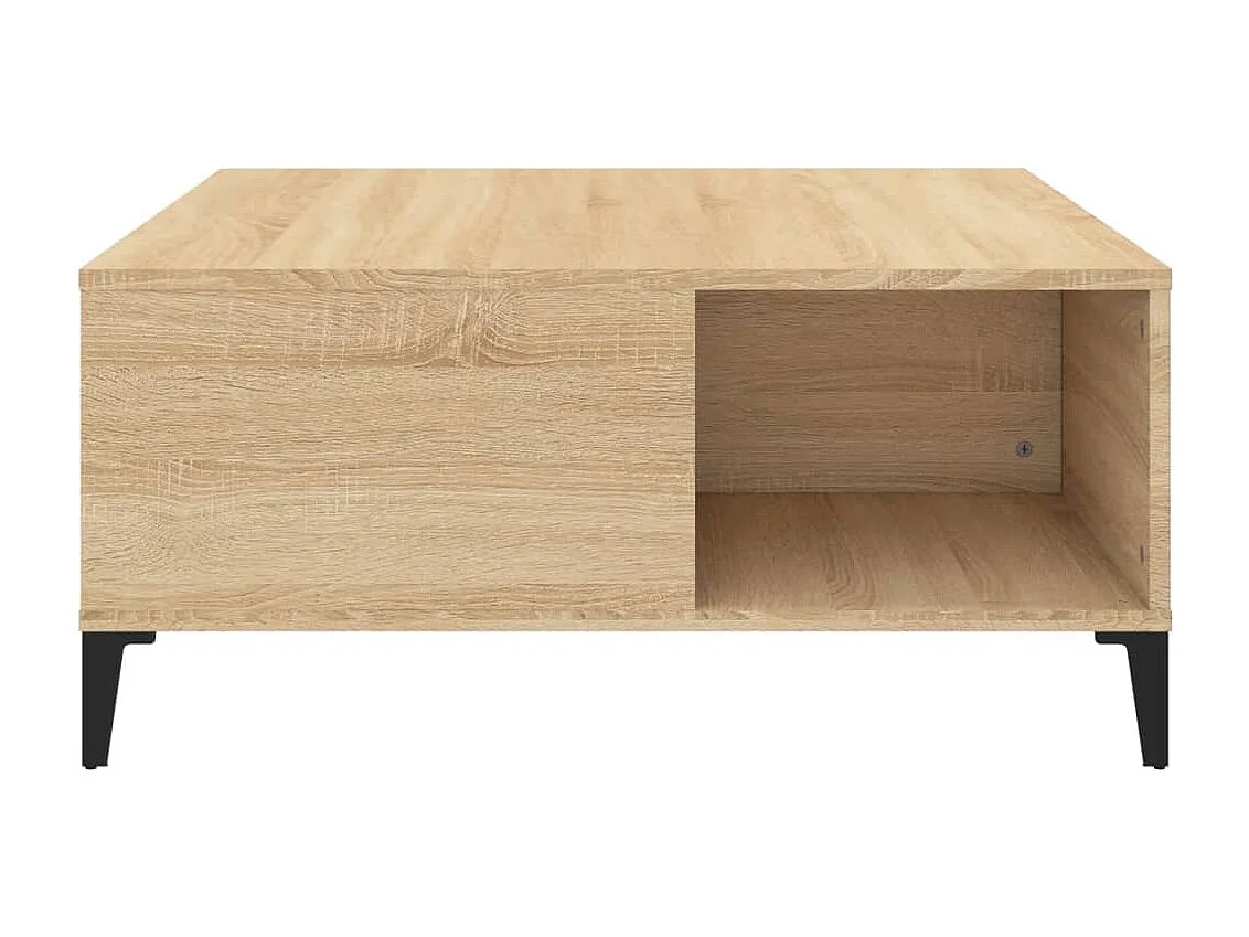 Mesa de centro madera contrachapada roble Sonoma 80x80x36,5 cm