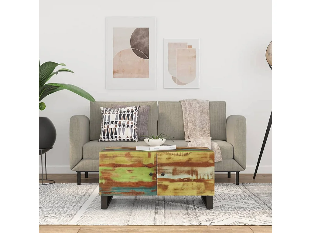 Mesa de centro 80x50x40 cm madeira recuperada/derivados madeira