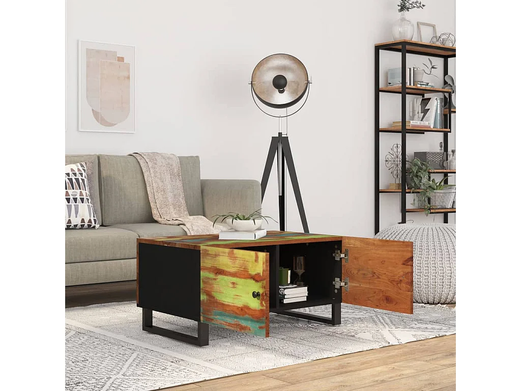 Mesa de centro 80x50x40 cm madeira recuperada/derivados madeira